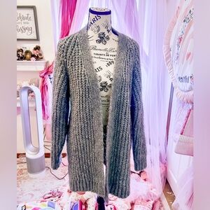 Zara Gray Chunky Knit Cardigan Sweater